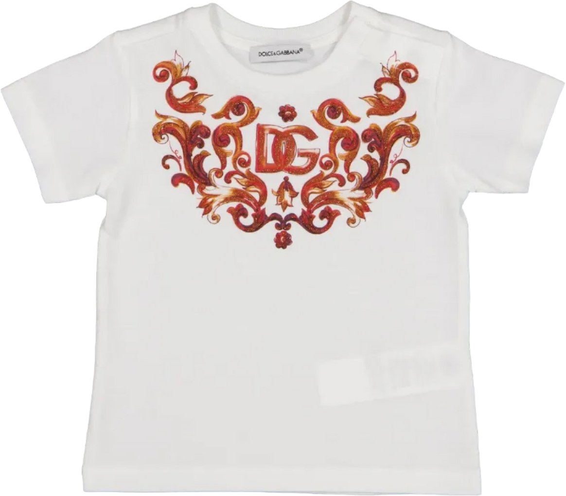 Dolce & Gabbana Baby Meisjes T-Shirt In Wit Wit