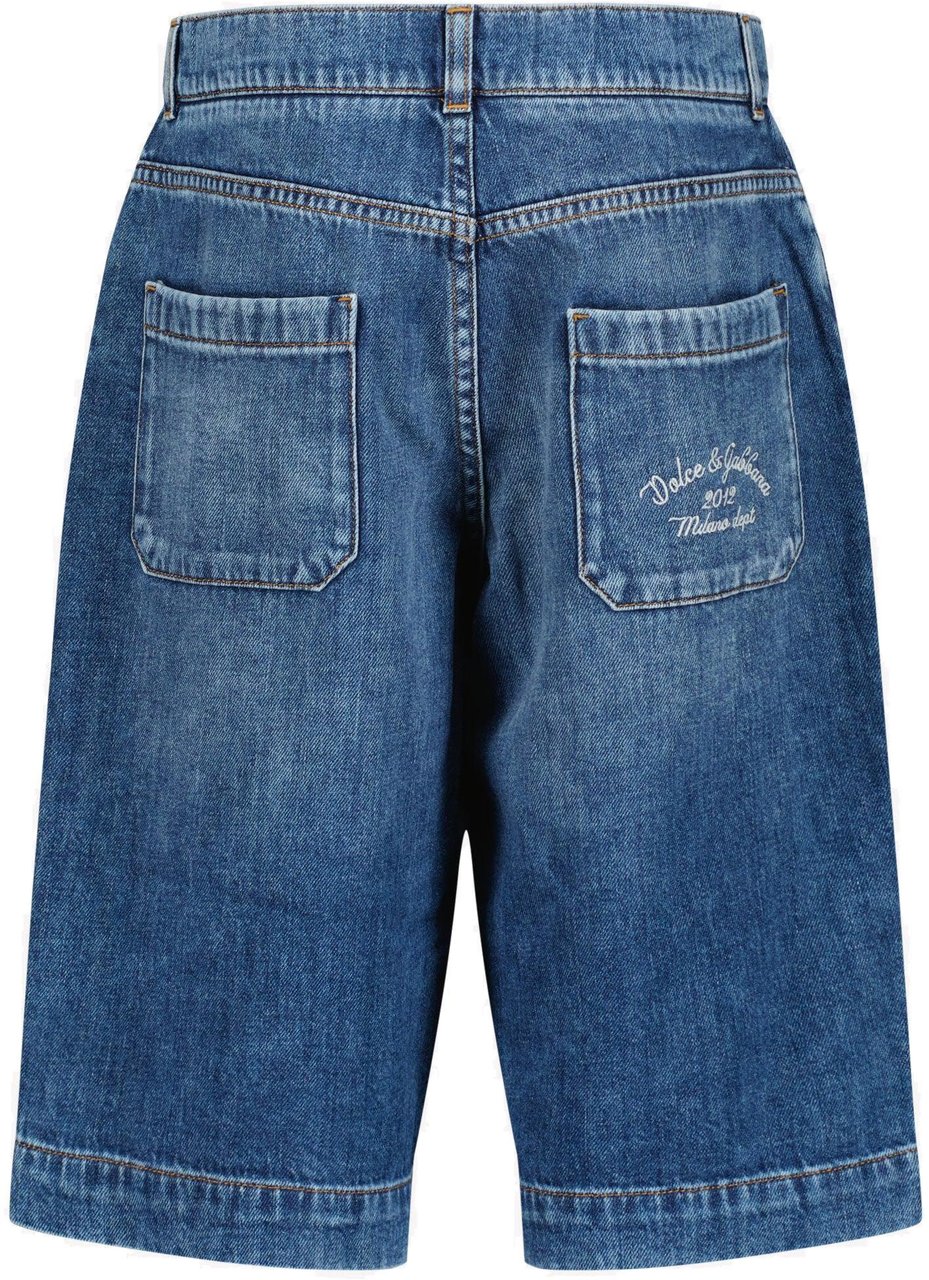 Dolce & Gabbana Dolce & Gabbana Kinder Jongens Shorts In Jeans Blauw