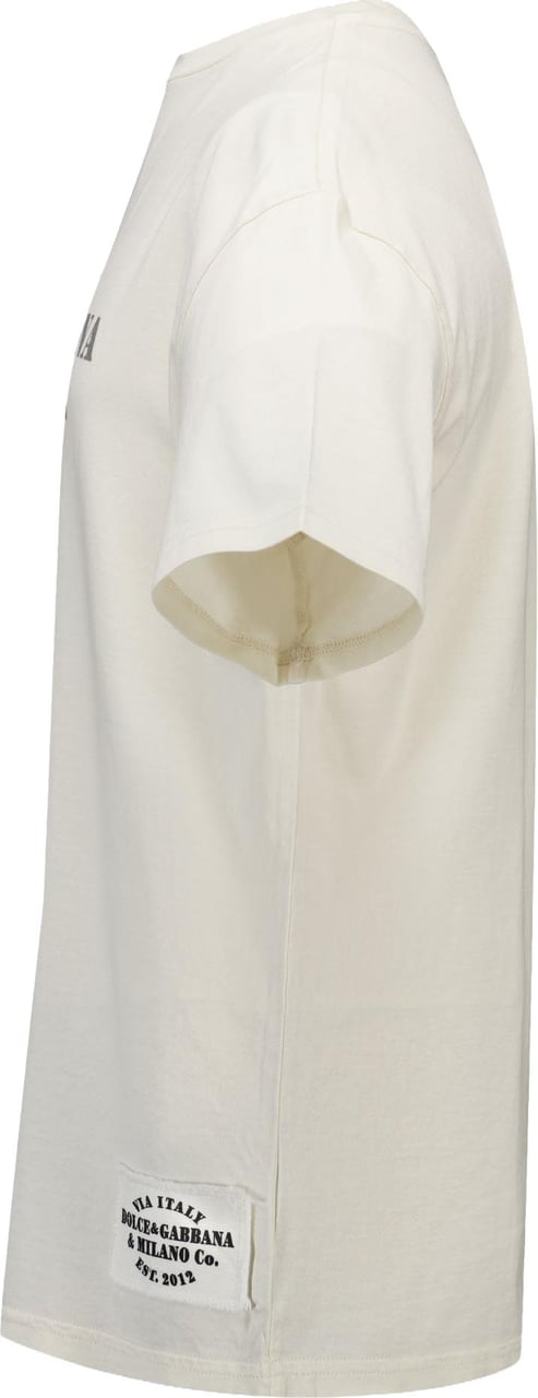 Dolce & Gabbana Kinder Jongens T-Shirt In Off White Wit