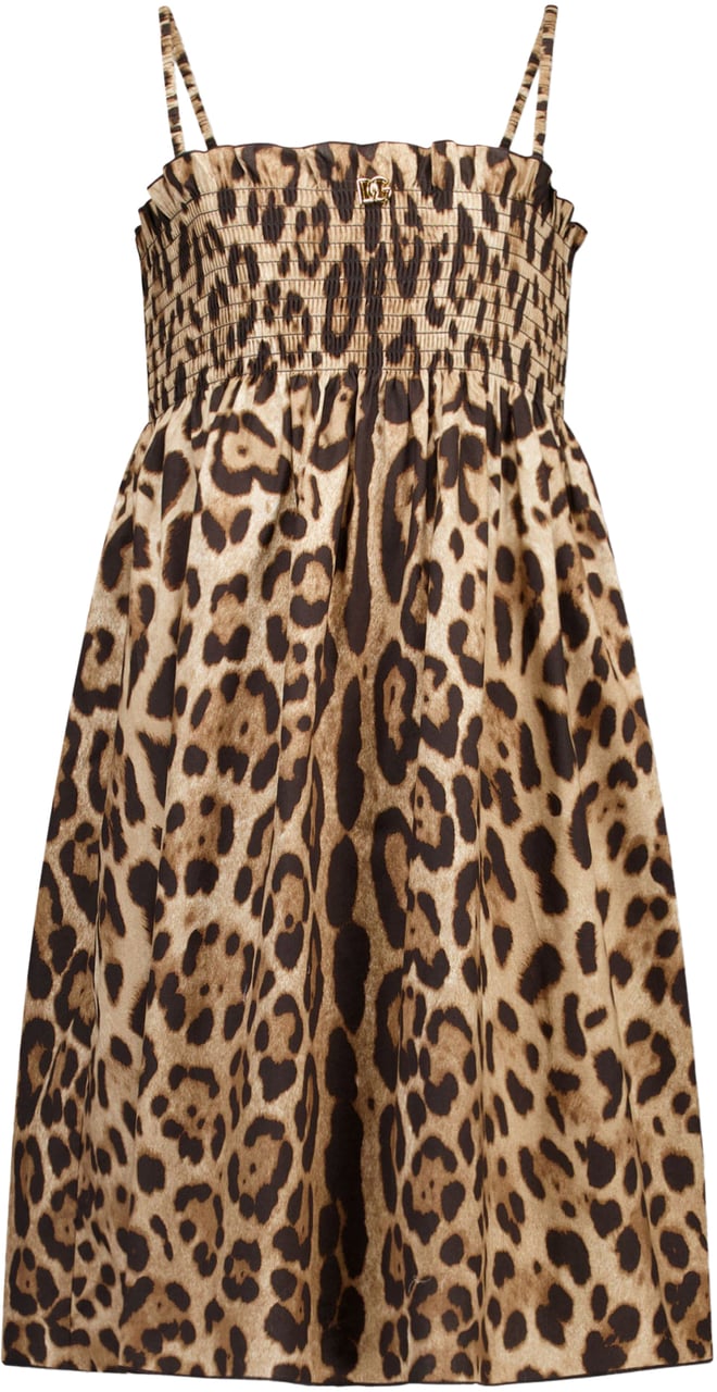 Dolce & Gabbana Dolce & Gabbana Kinder Meisjes Jurk In Panter Dierenprint