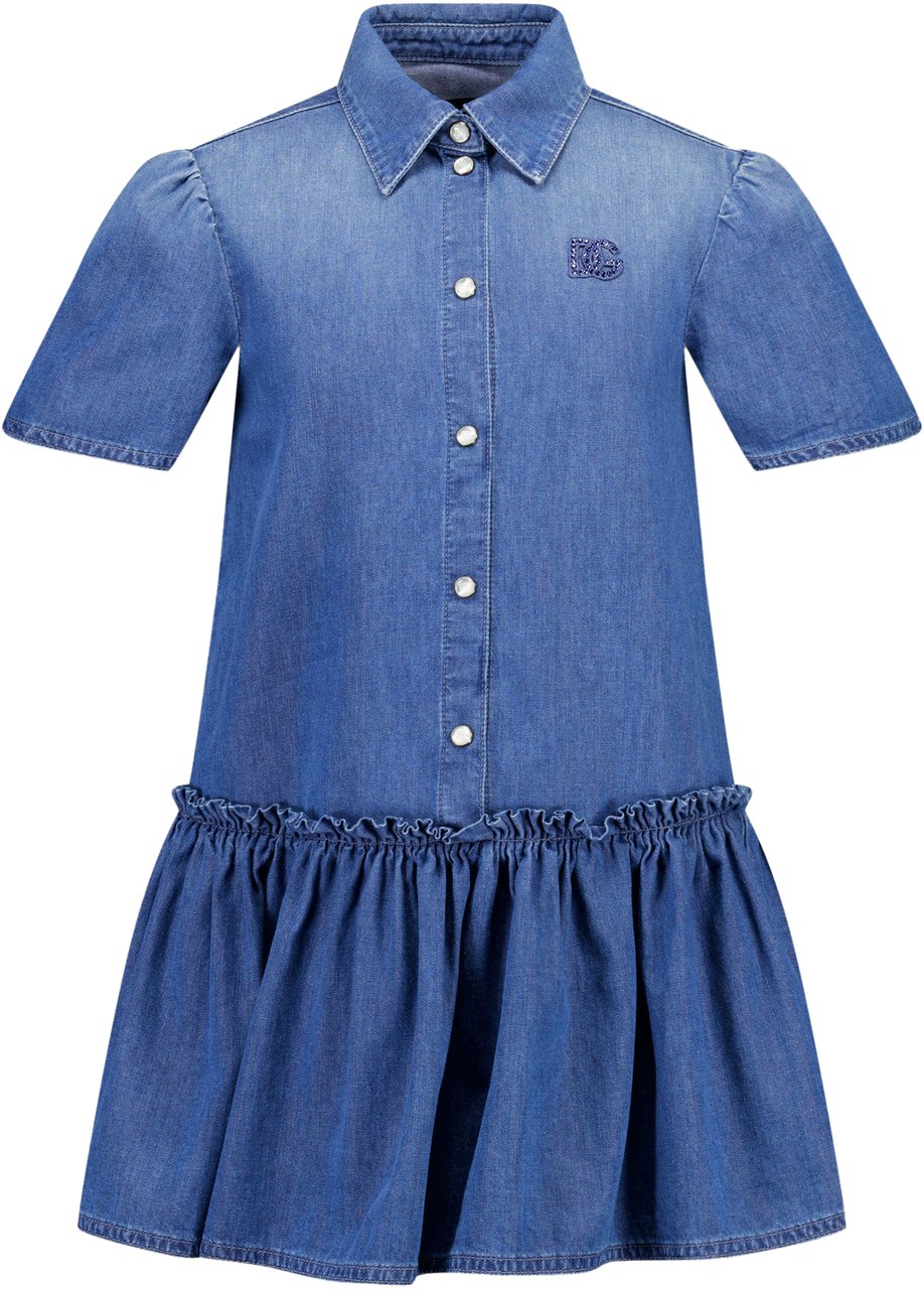 Dolce & Gabbana Dolce & Gabbana Kinder Meisjes Jurk In Jeans Blauw