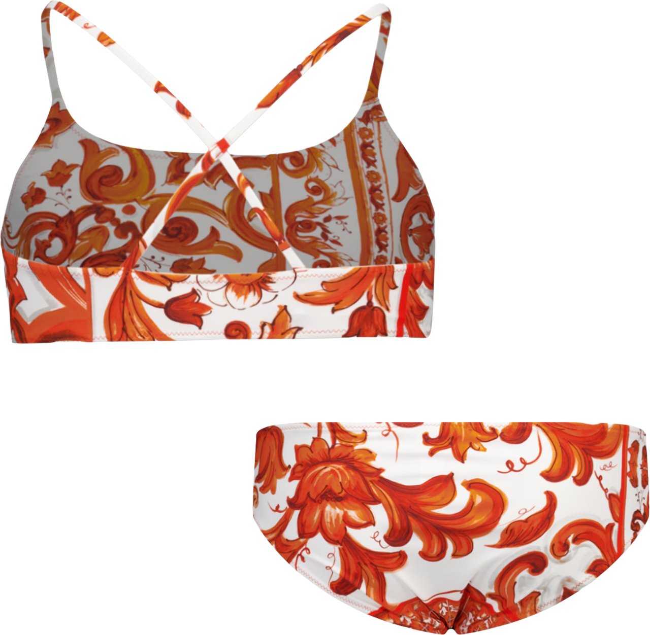 Dolce & Gabbana Kinder Meisjes Zwemkleding In Oranje Oranje