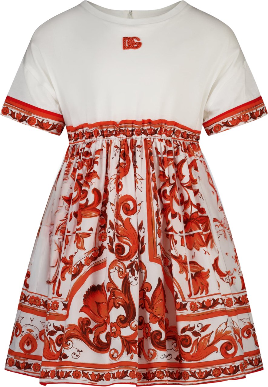 Dolce & Gabbana Kinder Meisjes Jurk In Oranje Oranje