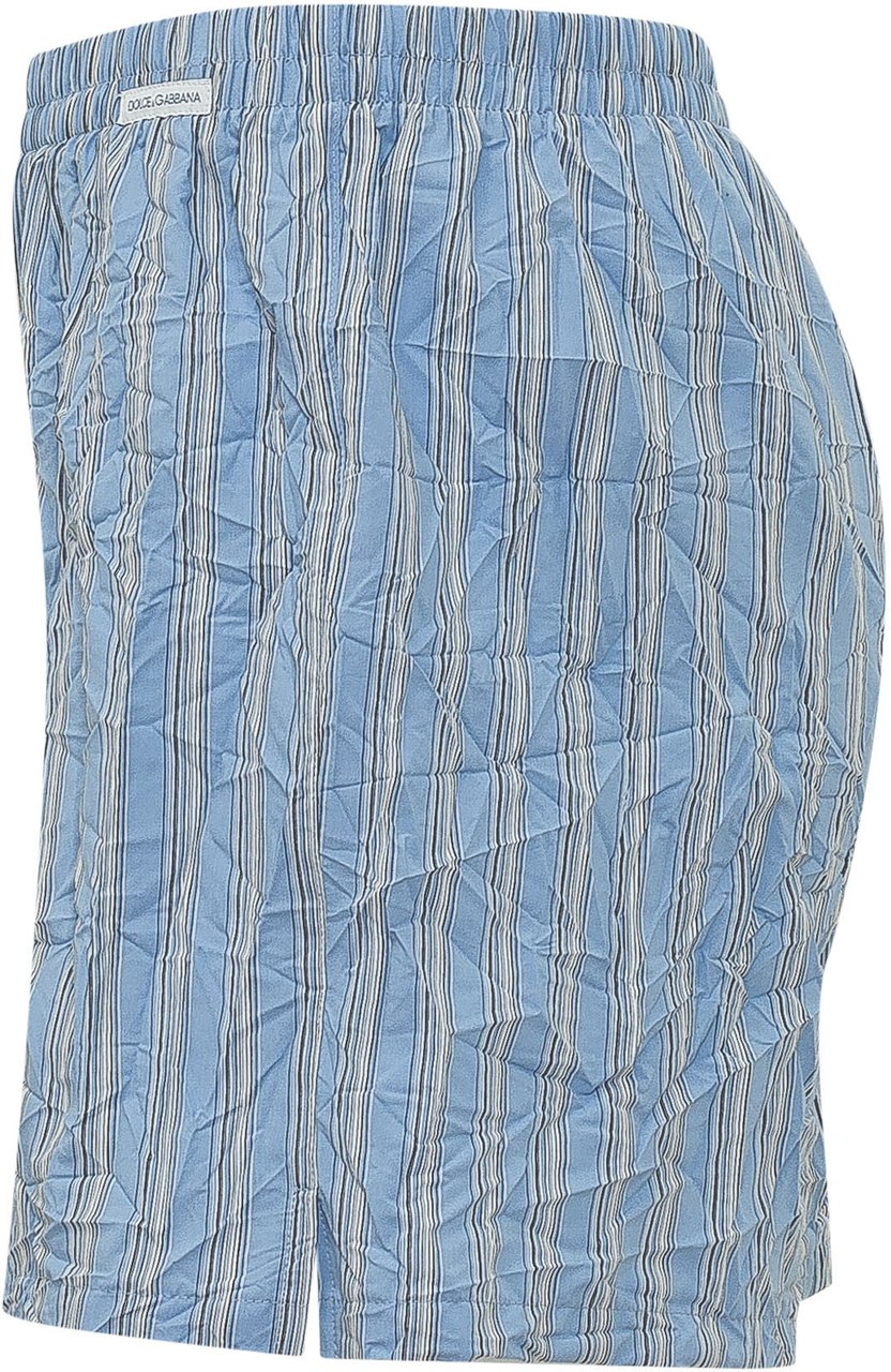 Dolce & Gabbana Bermuda a Righe con Elastico Lichtblauw
