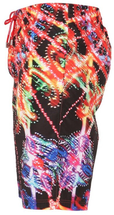 Dolce & Gabbana Long Swim Shorts With Abstract Pattern Maroon