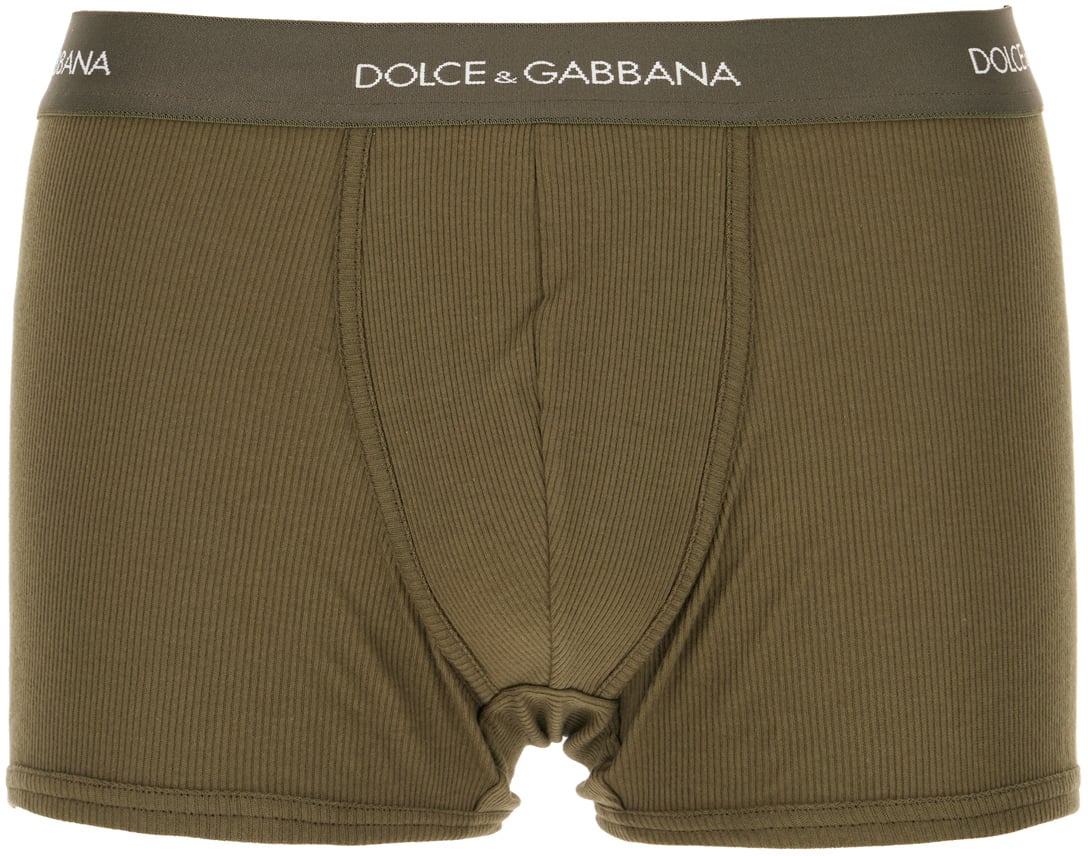 Dolce & Gabbana Dolce&gabbana Military green cotton boxer Groen