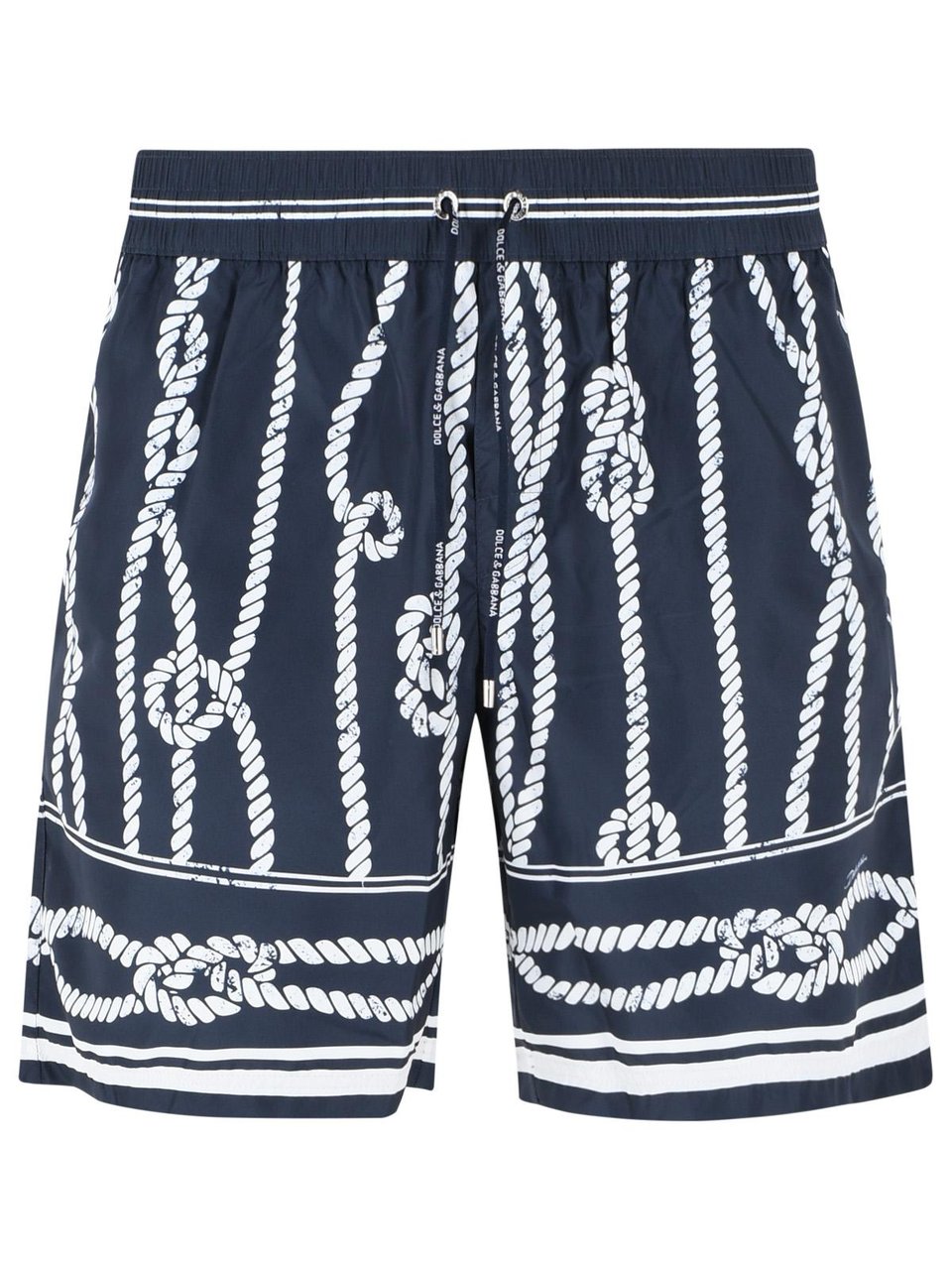 Dolce & Gabbana 'Corde' Navy Polyester Swimsuit Grijs