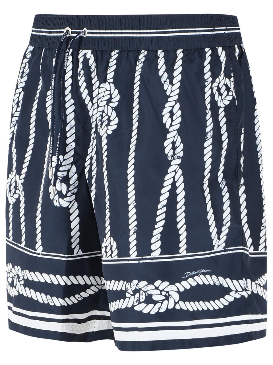 Dolce & Gabbana 'Corde' Navy Polyester Swimsuit Grijs
