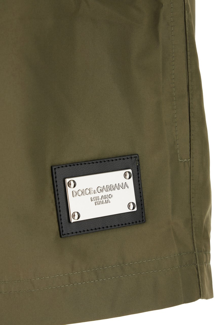 Dolce & Gabbana Dolce&gabbana Military green polyester swimming shorts Groen