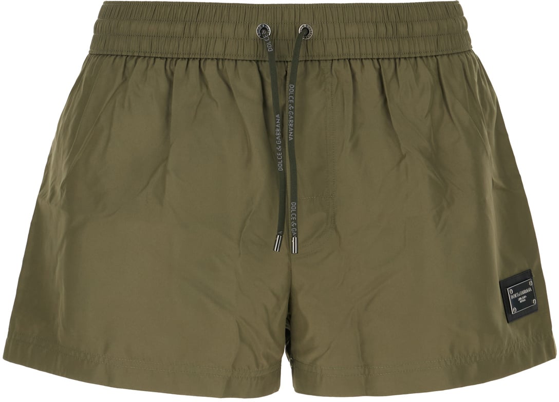 Dolce & Gabbana Dolce&gabbana Military green polyester swimming shorts Groen