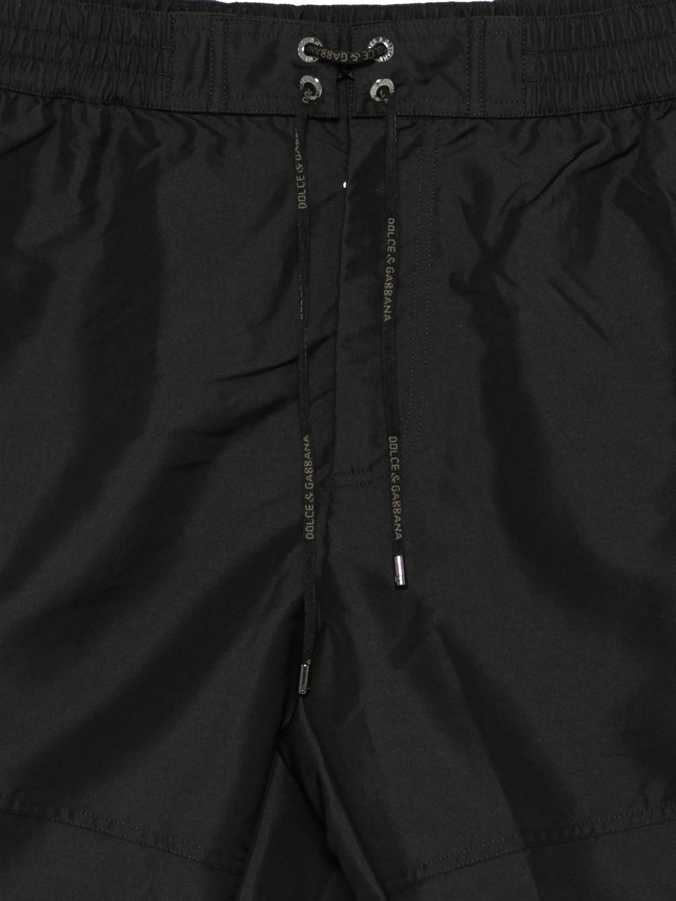 Dolce & Gabbana Black Mid-Length Olive Trim Utility Shorts Zwart