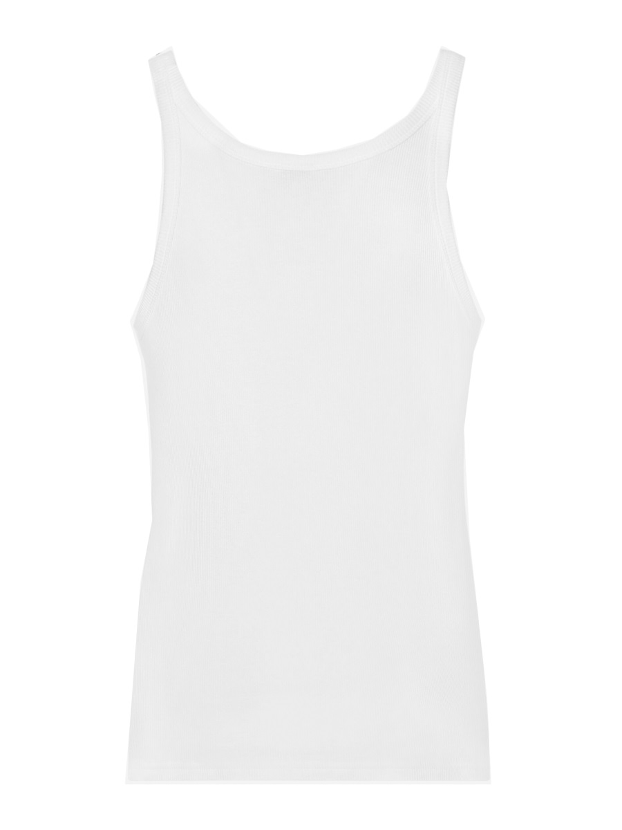 Dolce & Gabbana Marcello Cotton Scoop Neck Tank Top Wit