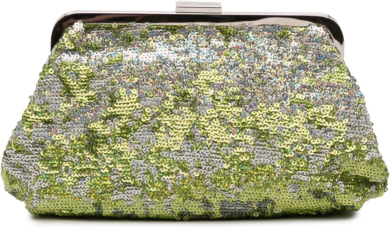 Dolce & Gabbana Sequined Frame Clutch Groen