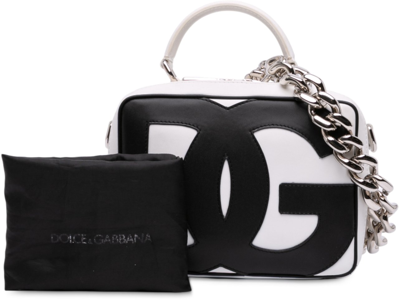 Dolce & Gabbana Leather DG Logo Satchel Wit