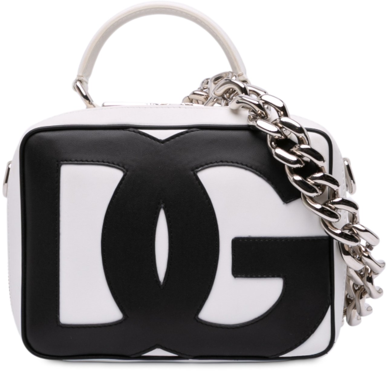 Dolce & Gabbana Leather DG Logo Satchel Wit