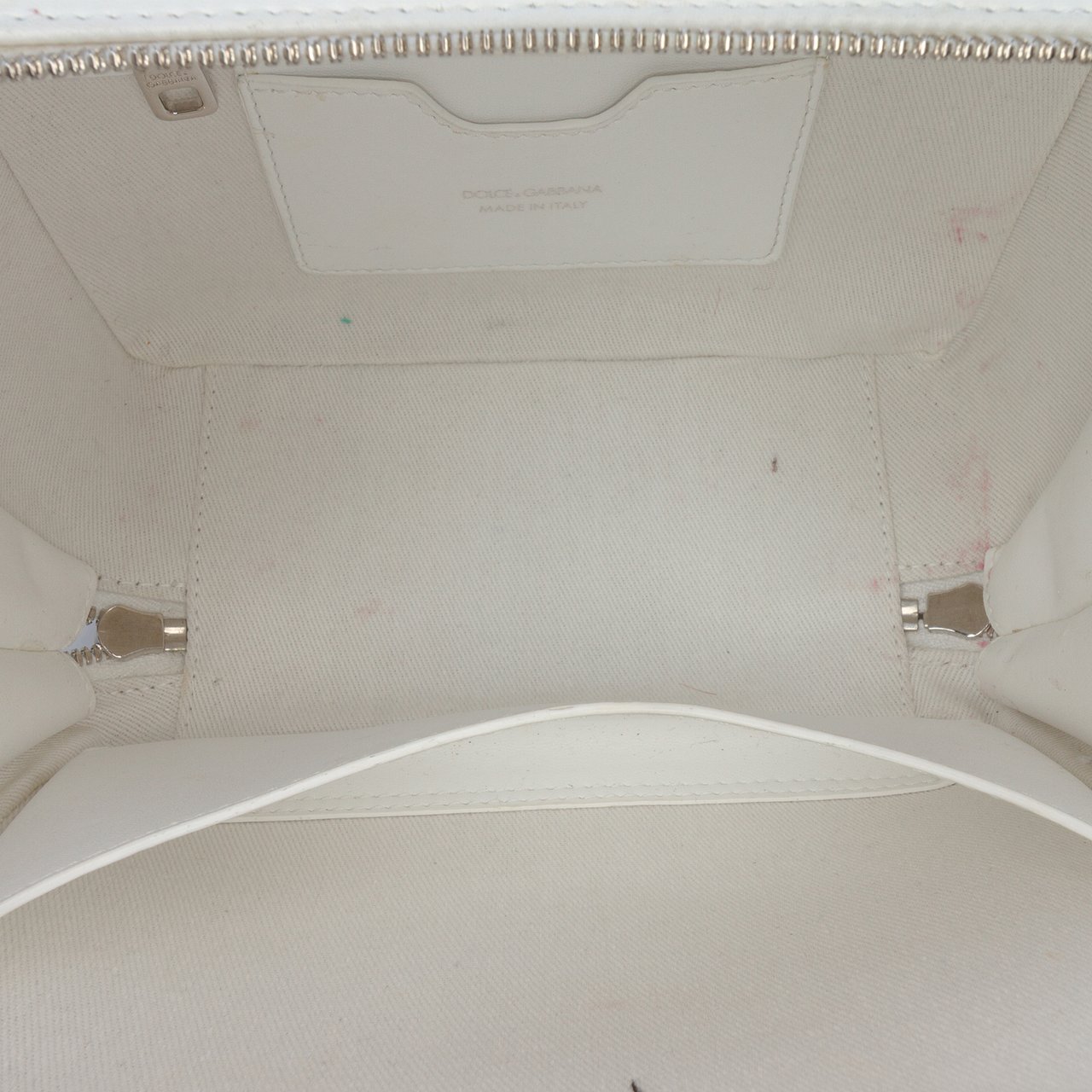 Dolce & Gabbana Leather DG Logo Satchel Wit