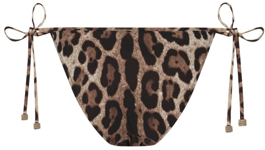 Dolce & Gabbana Sea Clothing Leopard Print Beige