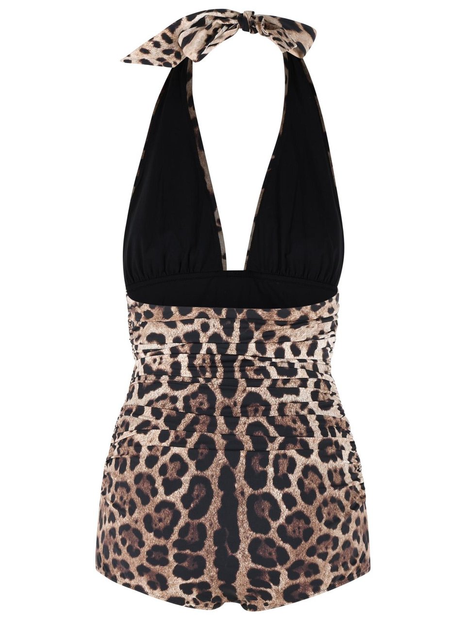 Dolce & Gabbana Leopard Print Stretch Nylon Swimsuit Bruin
