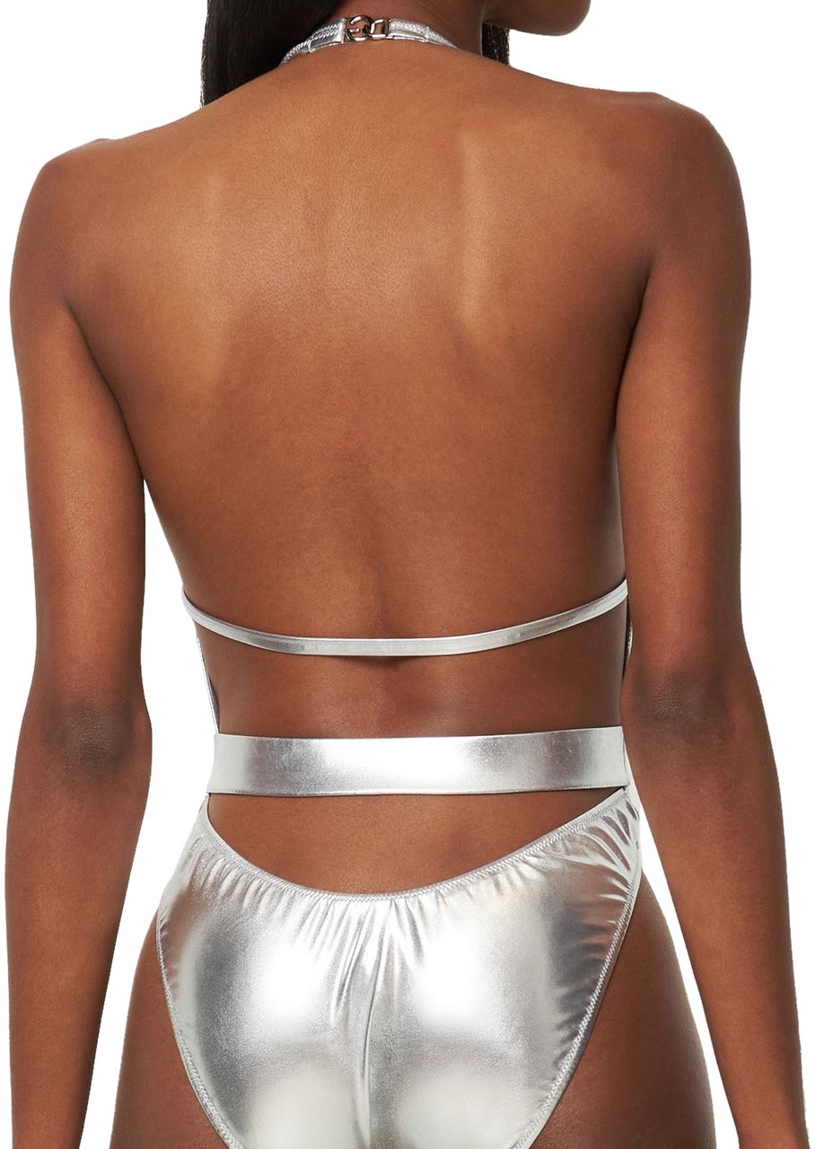 Dolce & Gabbana One-piece costume with logo Zilver