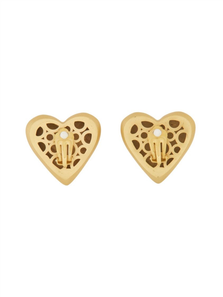 Dolce & Gabbana Heart Earrings With Dg Logo Goud