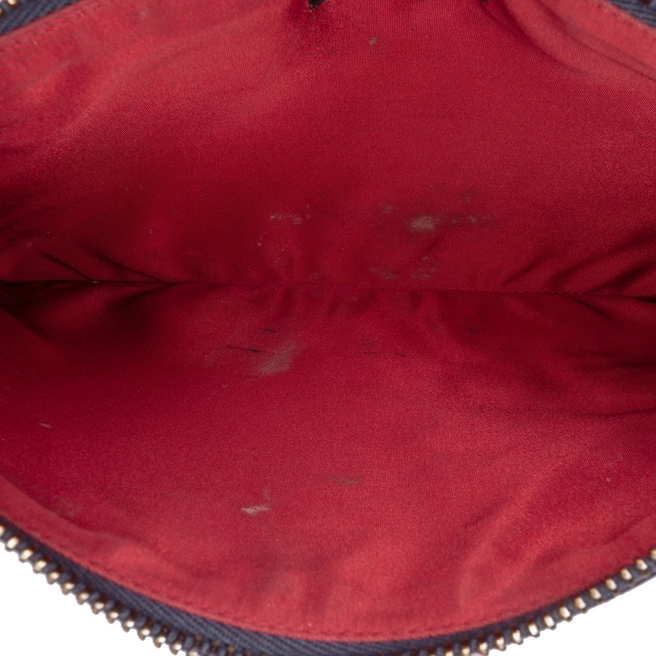 Dolce & Gabbana Leather DG Family Patch Zip Pouch Zwart