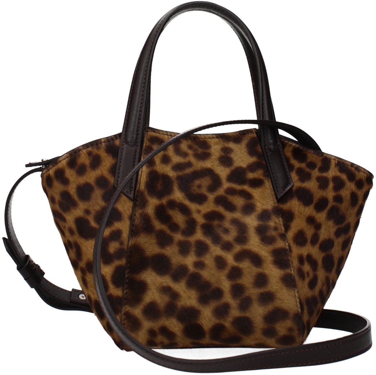 Dondup Brown Horsehair Handbag Bruin