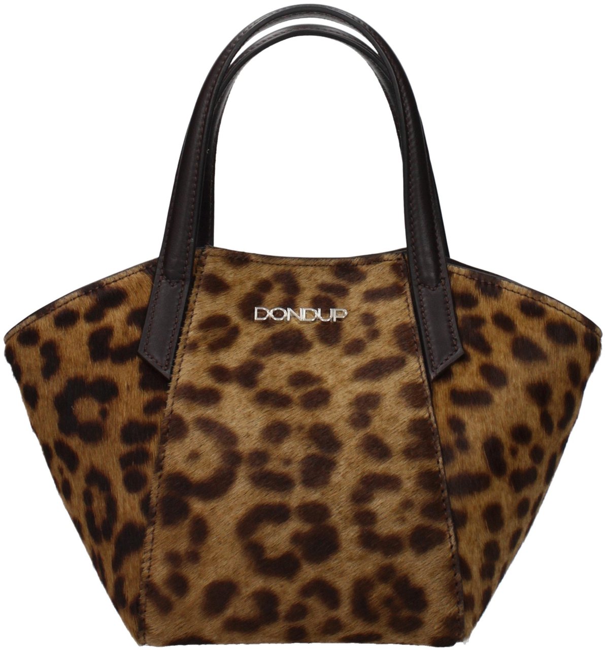 Dondup Brown Horsehair Handbag Bruin