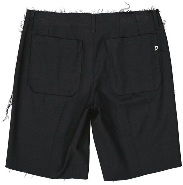 Dondup Black Virgin Wool Bermuda Shorts Zwart