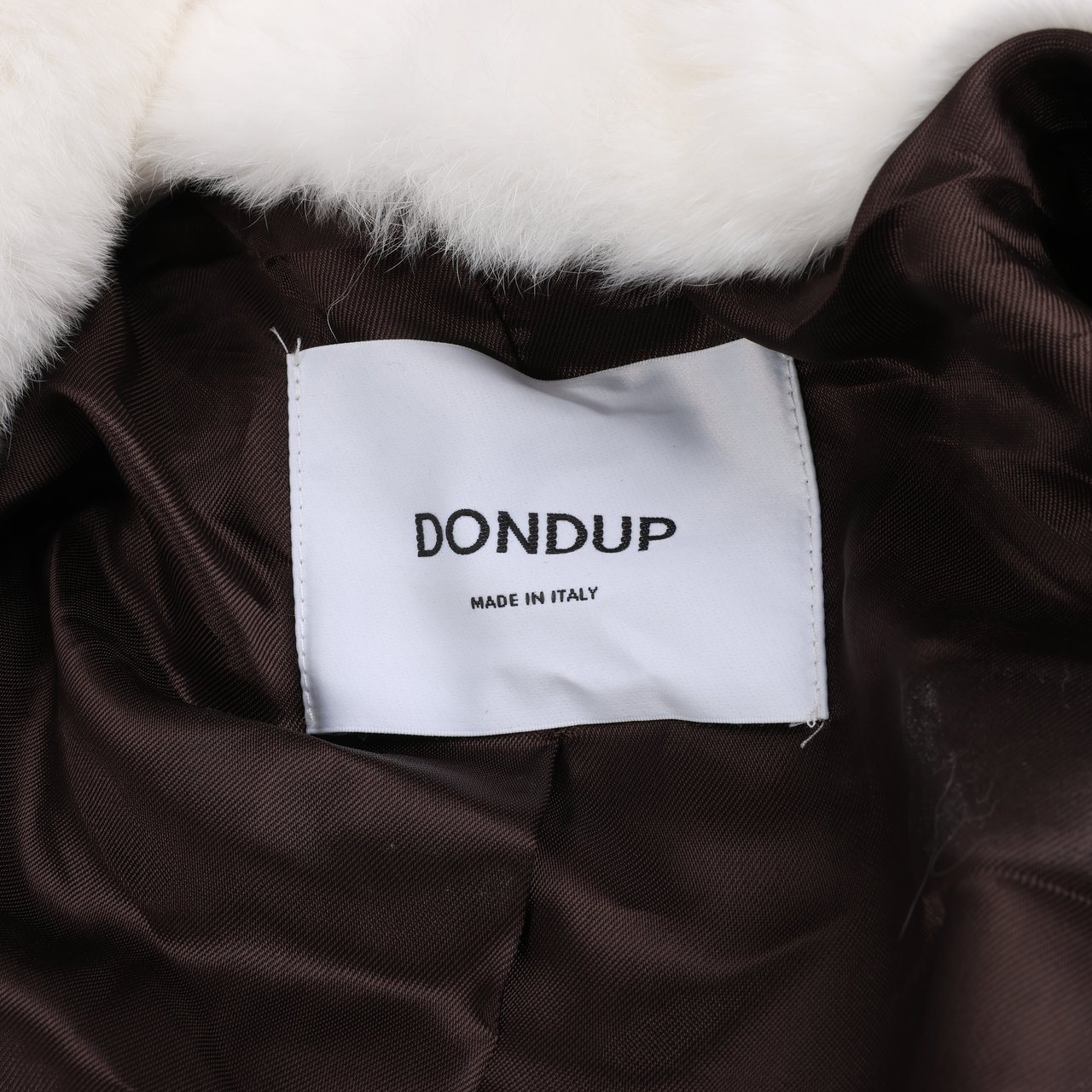Dondup DONDUP Lapin Fur Coat in Brown, Size 42 Bruin