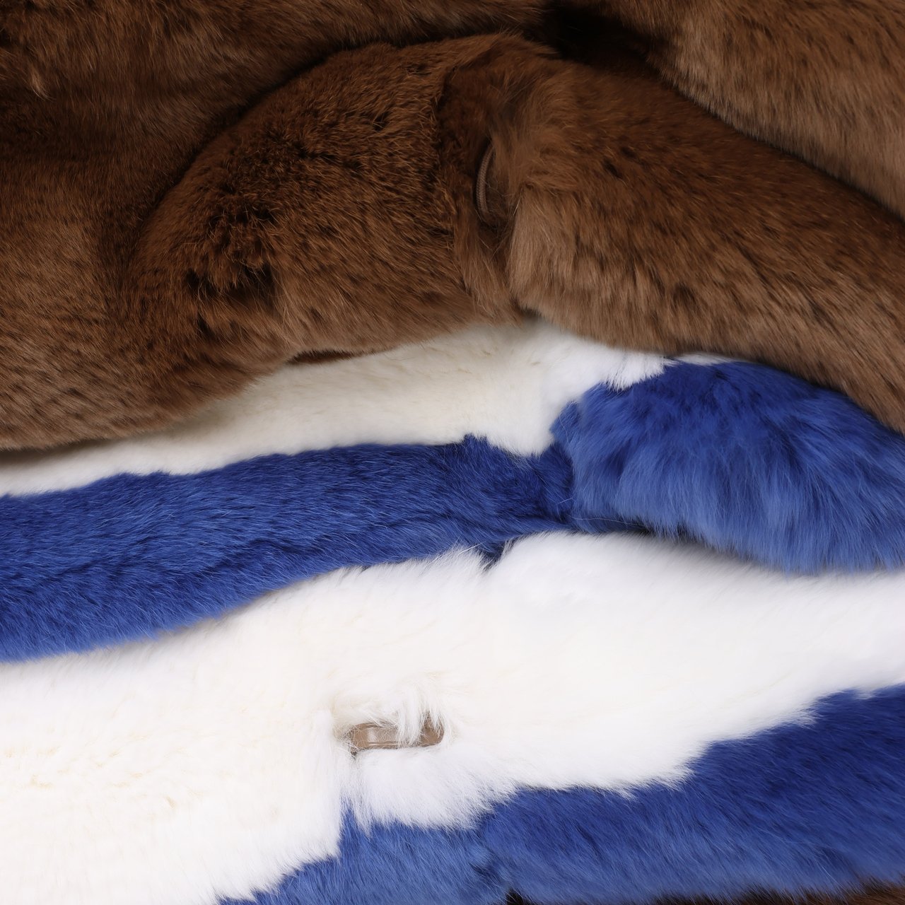 Dondup DONDUP Lapin Fur Coat in Brown, Size 42 Bruin