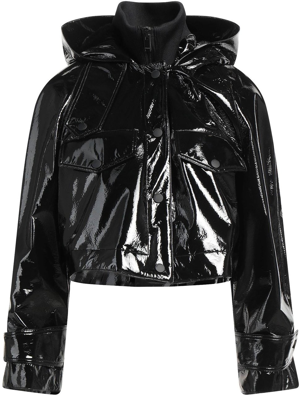 Dondup Dondup Glossy Jacket in Black, 42 IT Bruin