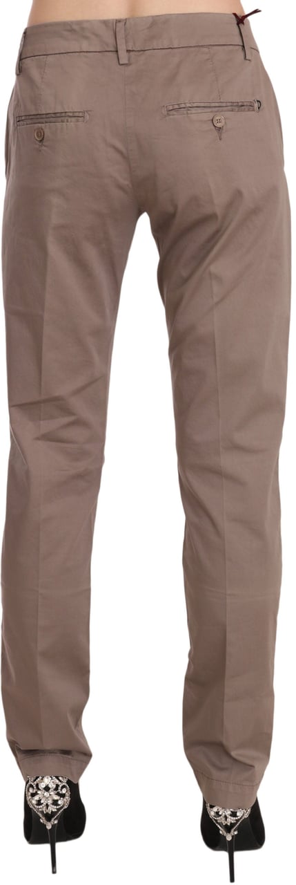 Dondup Brown Low Waist Straight Cut Trouser Pant Bruin