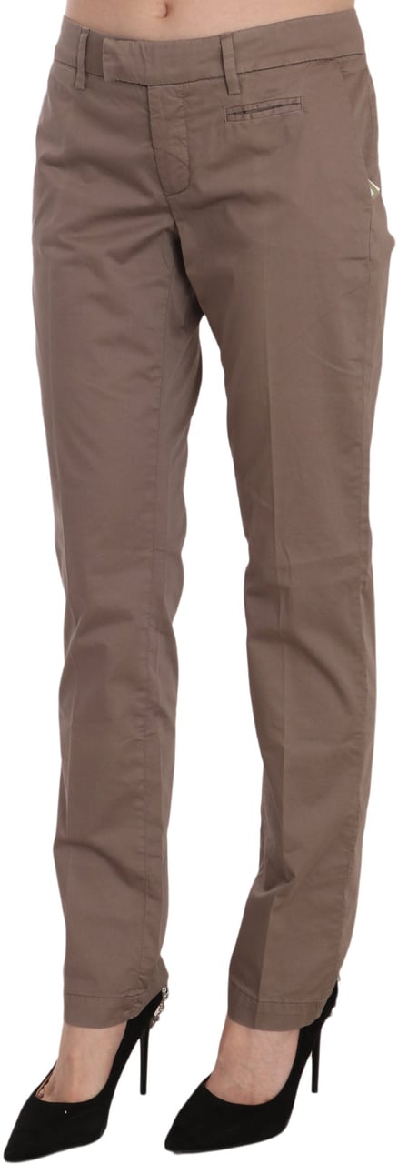 Dondup Brown Low Waist Straight Cut Trouser Pant Bruin