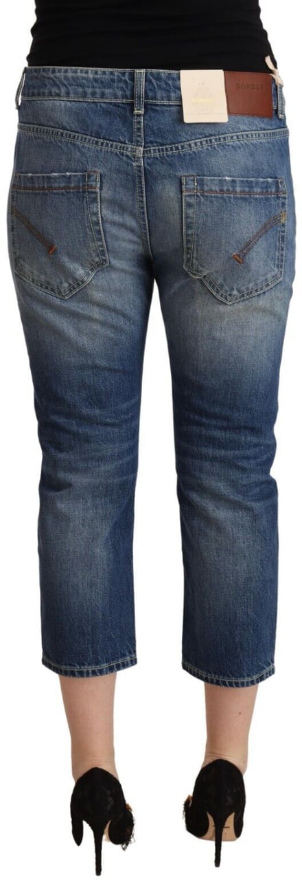 Dondup Blue Washed Mid Waist Capri Denim Jeans Blauw