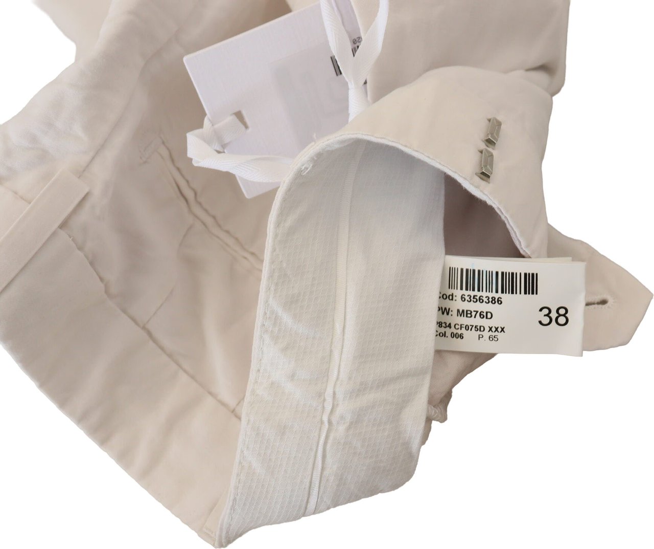 Dondup White High Waist Tapered Women Pants Wit