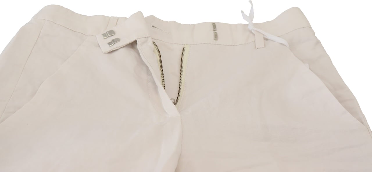 Dondup White High Waist Tapered Women Pants Wit