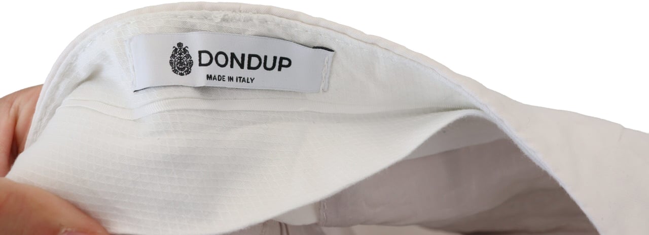 Dondup White High Waist Tapered Women Pants Wit