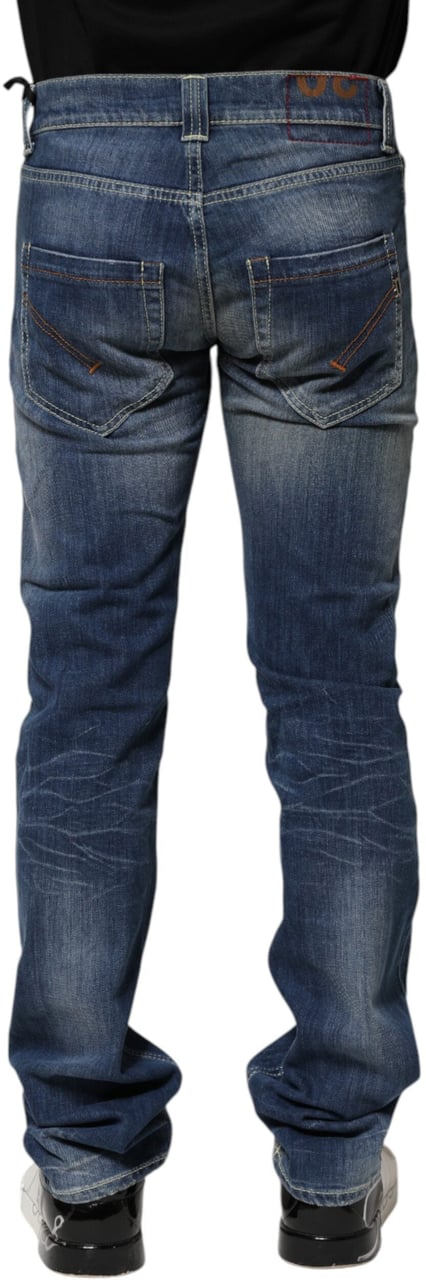 Dondup Blue Washed Skinny Fit Casual Men Denim Jeans Blauw