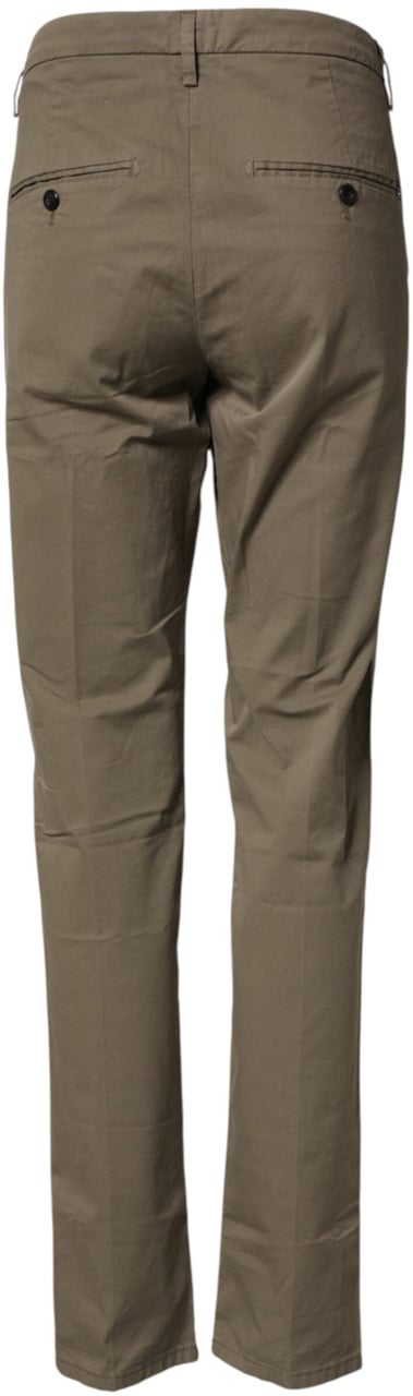 Dondup Beige Cotton Stretch Straight Chino Men Trouser Pants Beige