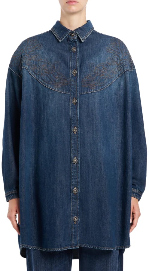 Dondup Dresses Blue Denim Blauw