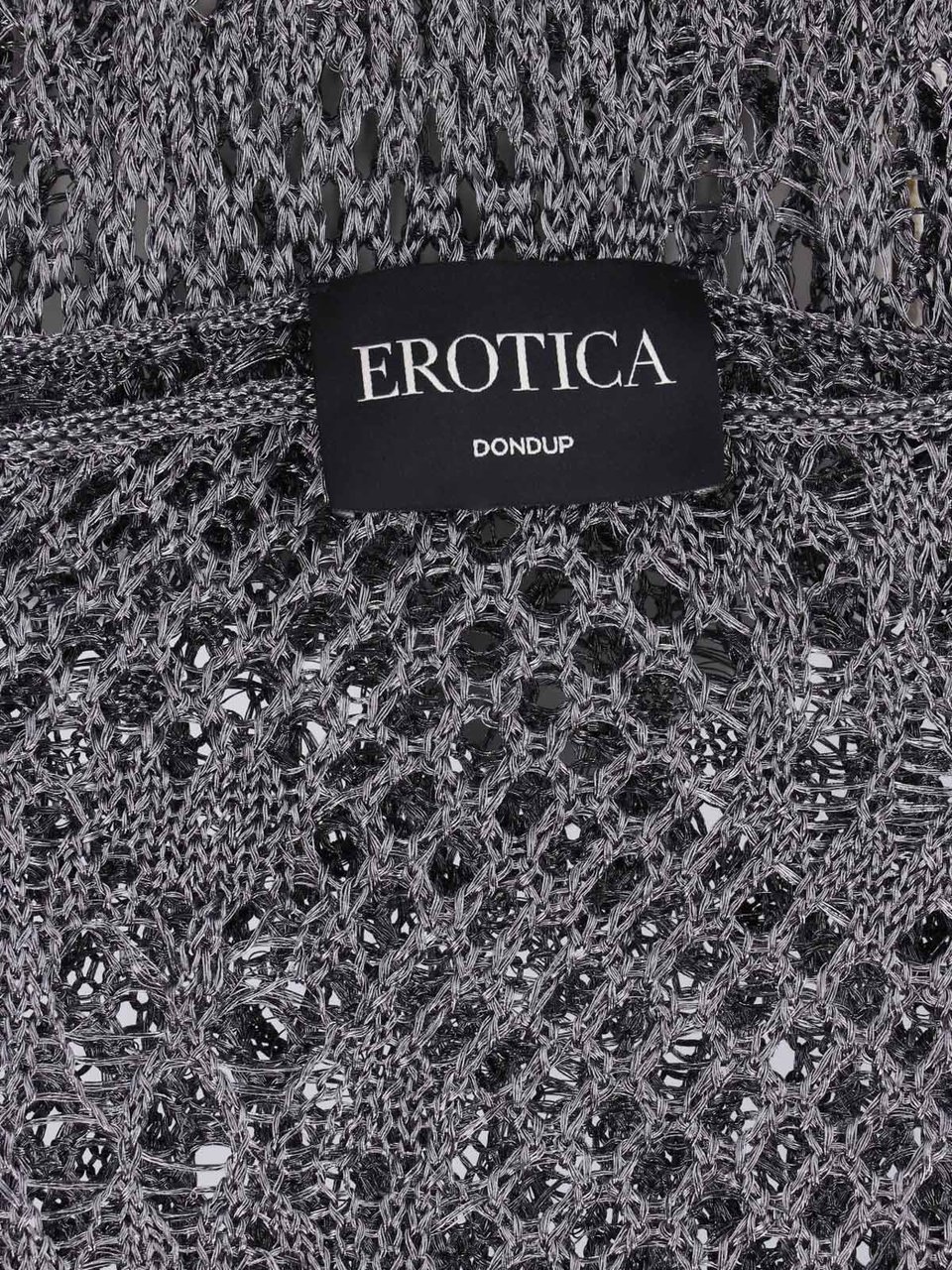 Dondup Grey Cotton Knit Turtleneck Mini Dress Grijs
