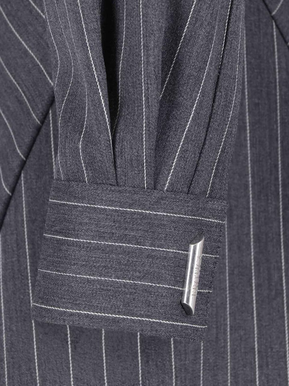 Dondup Grey Gessato Virgin Wool Pinstripe Mini Dress Grijs