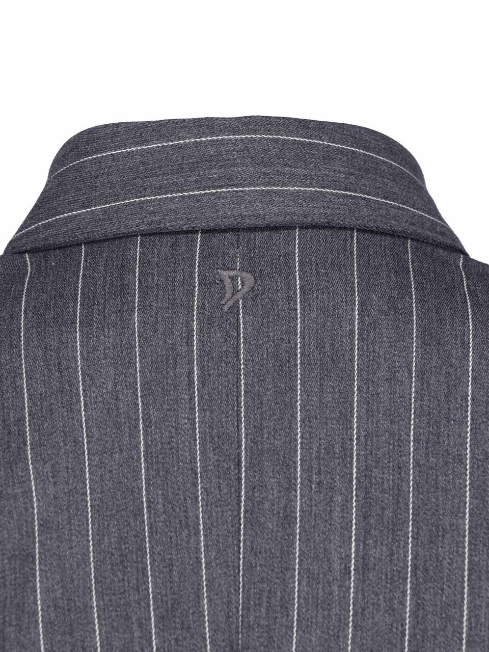 Dondup Grey Gessato Virgin Wool Pinstripe Mini Dress Grijs