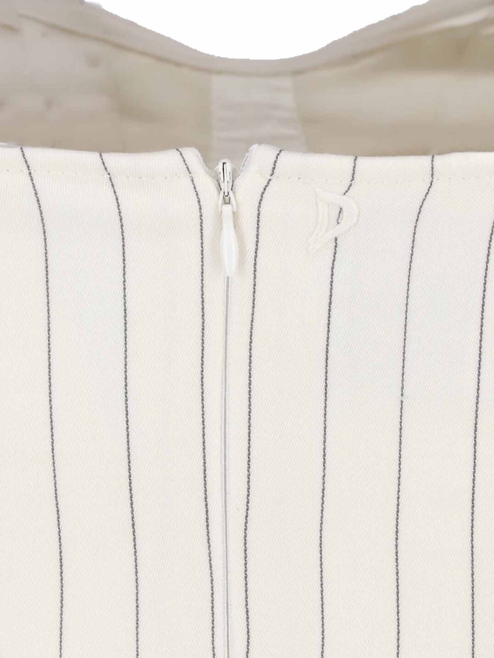 Dondup White Gessato Virgin Wool Pinstripe Mini Dress Wit