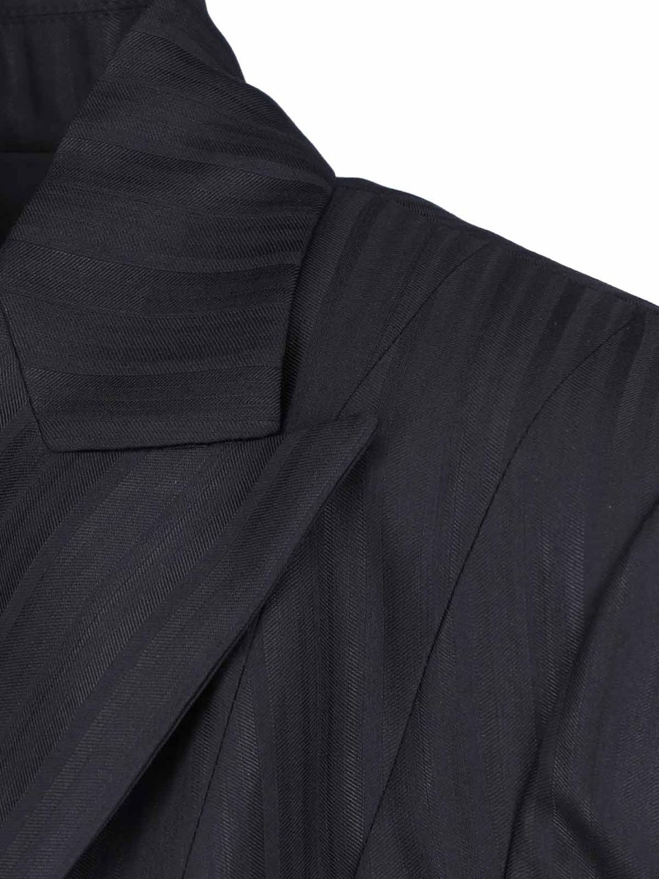 Dondup Black Virgin Wool-Blend Robe-Manteau Mini Dress Zwart