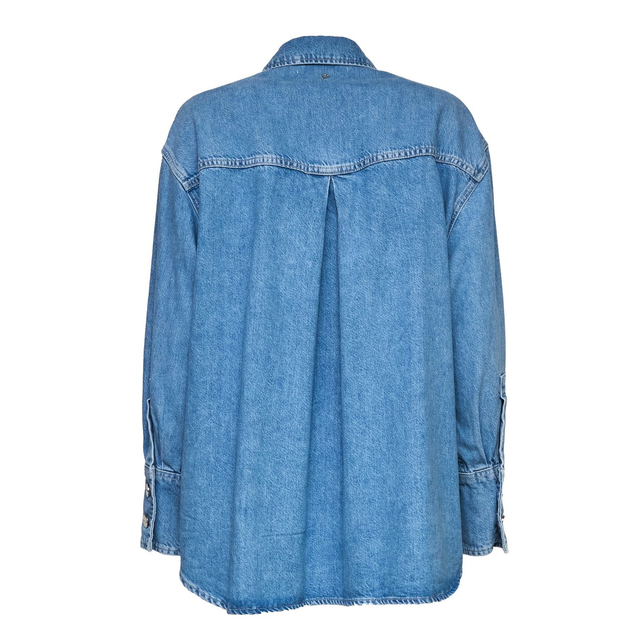 Dondup Cotton Lyocell Multi-Pocket Denim Over Shirt Blauw