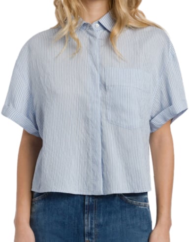 Dondup Shirts Light Blue Blauw