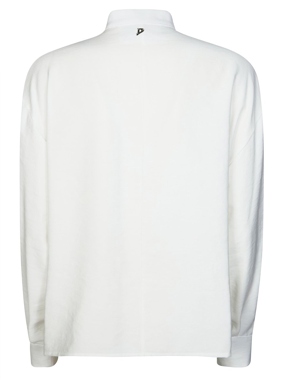 Dondup White High Collar Boxy Over Shirt Wit