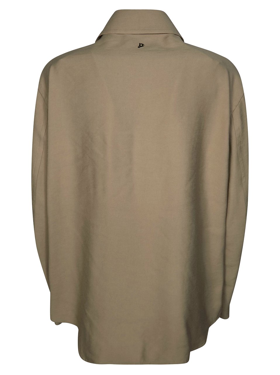 Dondup Loose Fitting Flap Pocket Viscose Shirt Bruin