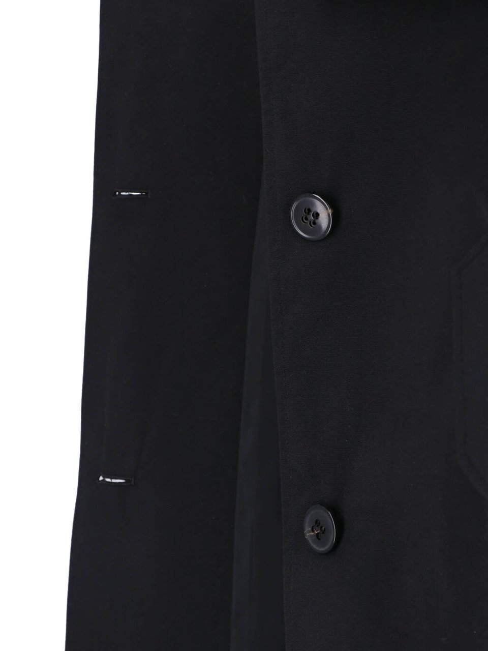 Dondup Black Cotton-Blend Canvas Trench Coat Zwart